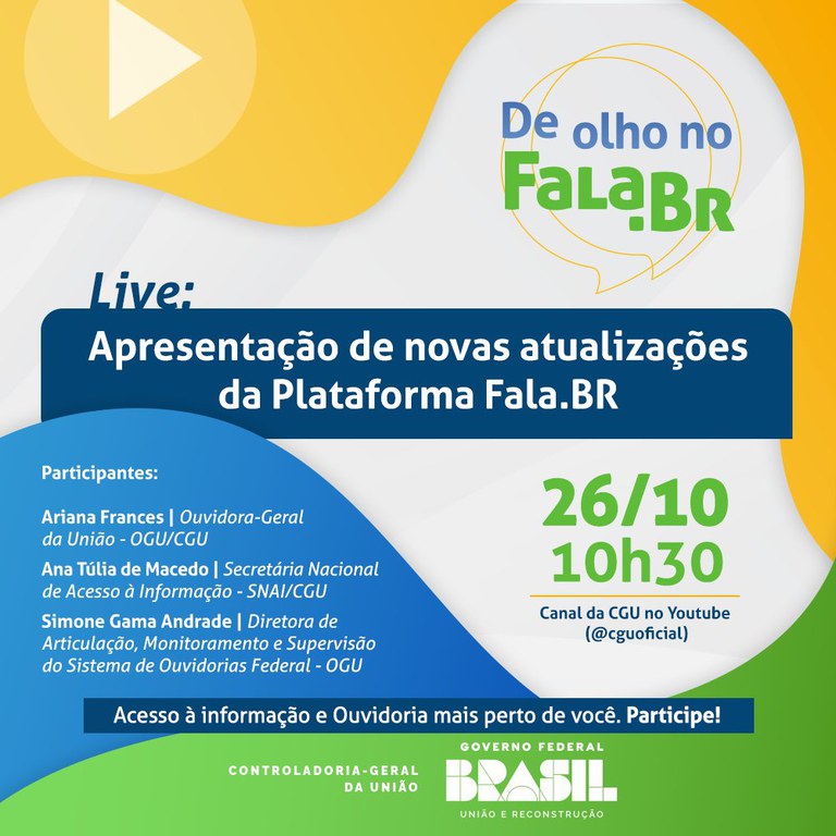 Live de Apresentação das novas atualizações da plataforma Fala BR