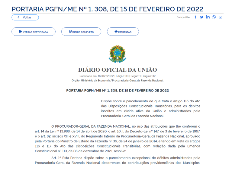 Read more about the article Regulamentação sobre os parcelamentos especiais é publicada em portaria