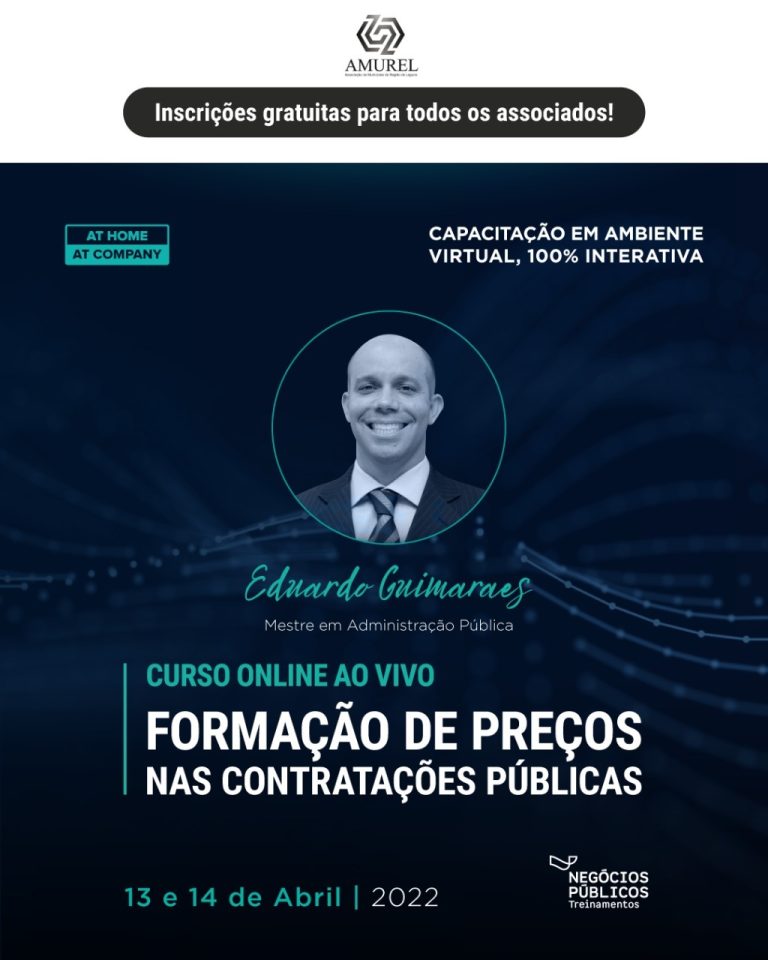 Read more about the article Amurel realiza curso de Formação de Preços nas Contratações Públicas