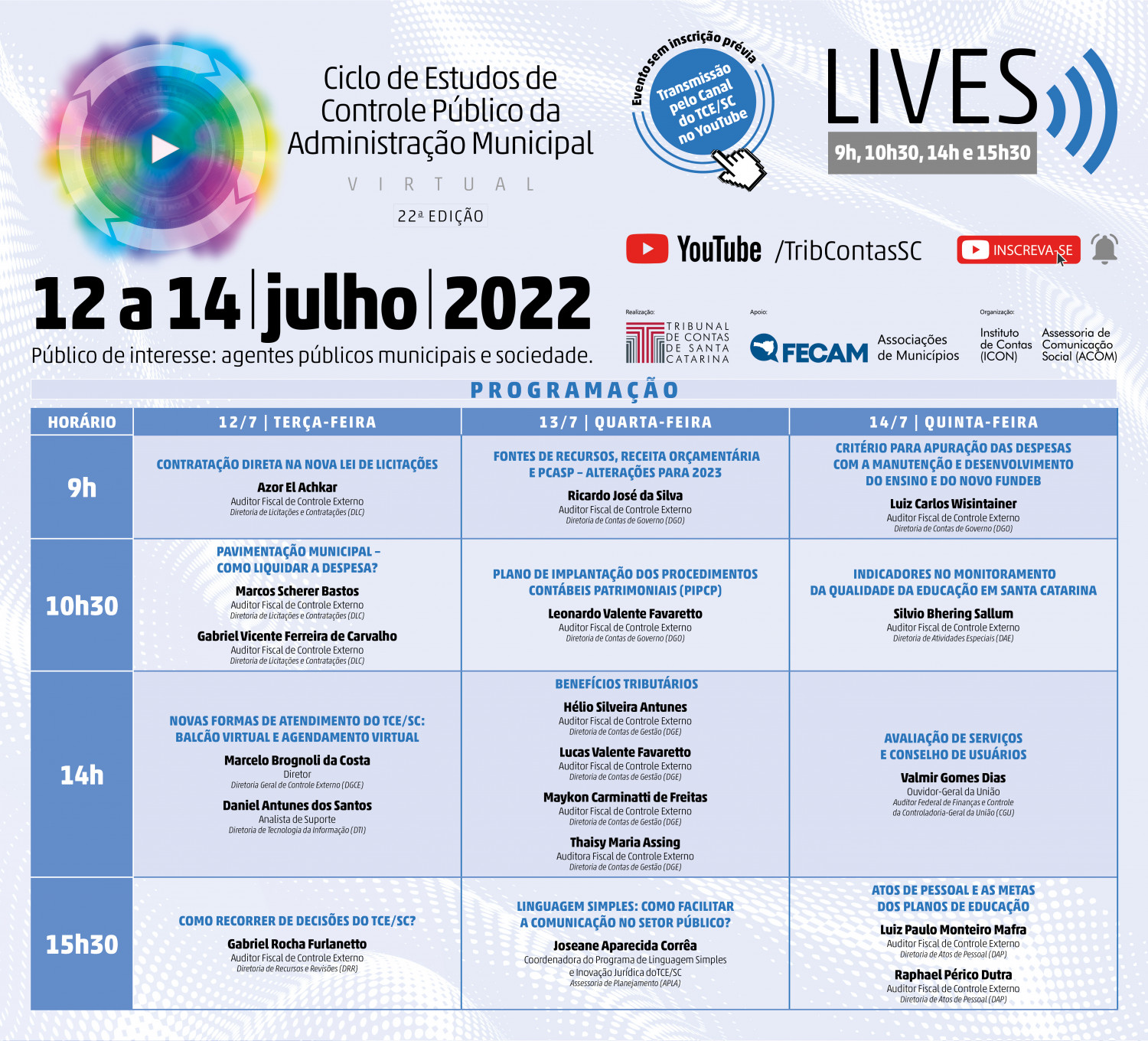 You are currently viewing TCE/SC promove o Ciclo de Estudos de Controle Público da Administração Municipal