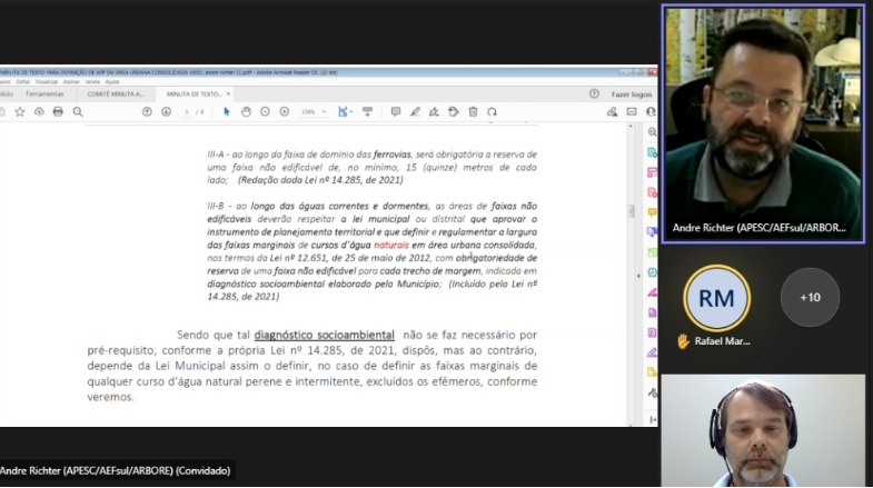 You are currently viewing Comitê debate Delimitação das Faixas Marginais de Cursos D’água em Área Urbana Consolidade