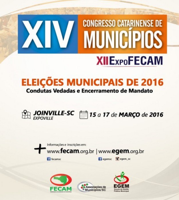 Read more about the article Eleições municipais de 2016 será o tema do XIV Congresso Catarinense de Municípios