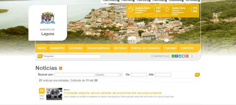 Read more about the article Laguna também adere ao portal municipal da Fecam