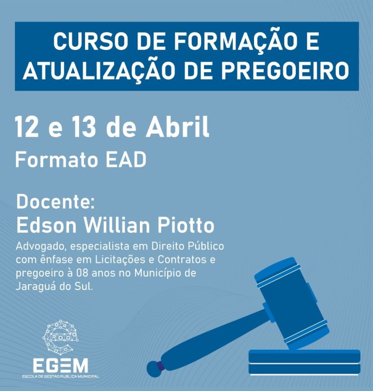 Read more about the article Curso de Formação e Atualização de Pregoeiro