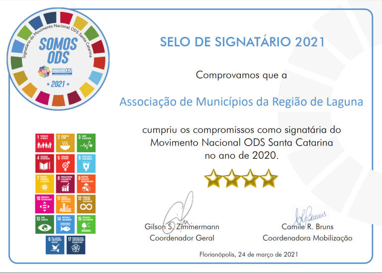 Read more about the article Amurel recebe Certificado 4 estrelas do Movimento ODS ONU