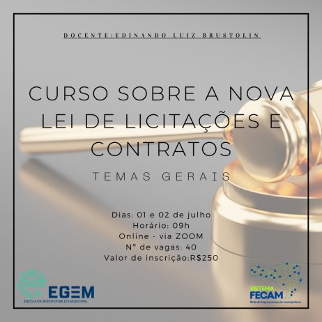 Read more about the article Egem oferece curso sobre a Nova Lei de Licitações e Contratos