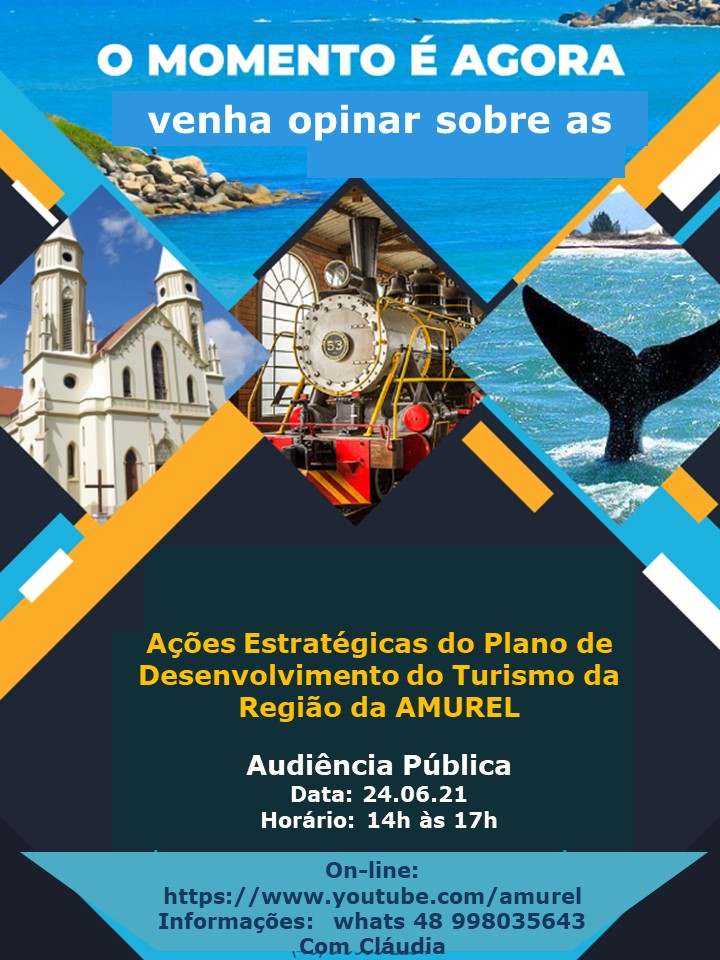 Read more about the article Audiência pública nesta quinta-feira (24) tratará de ações estratégicas do Plano de Desenvolvimento do Turismo