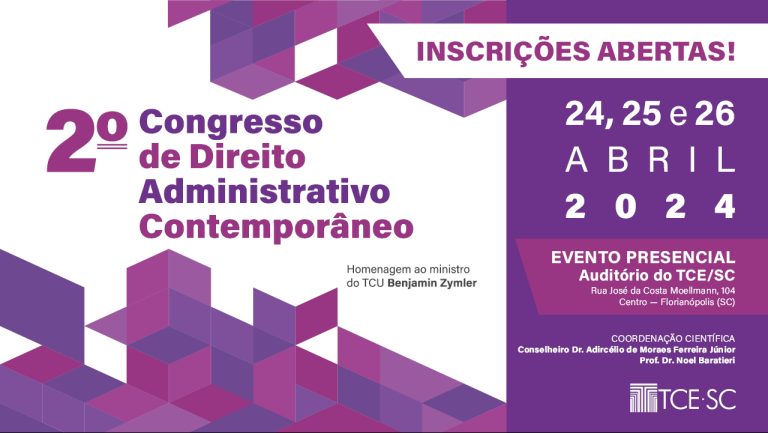 Read more about the article Abertas as inscrições para o 2º Congresso de Direito Administrativo Contemporâneo, no TCE/SC