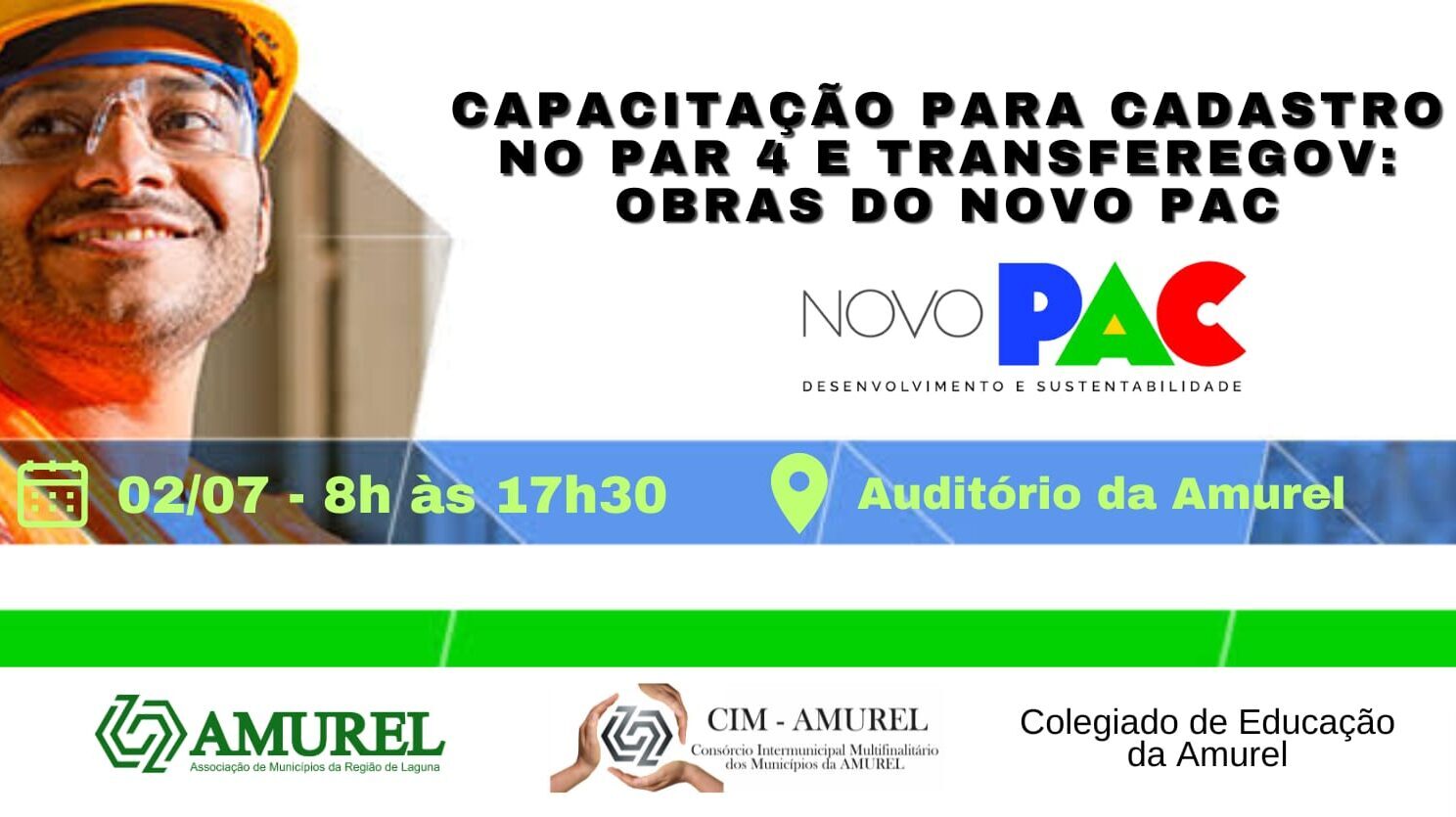 Read more about the article Suspensão da Capacitação para Cadastro no PAR 4 e TRANSFEREGOV: Obras do Novo PAC